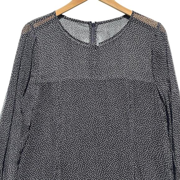 J CREW Women’s Silk Black and White Polkdot A-line Midi Dress size 12 - Picture 4 of 6